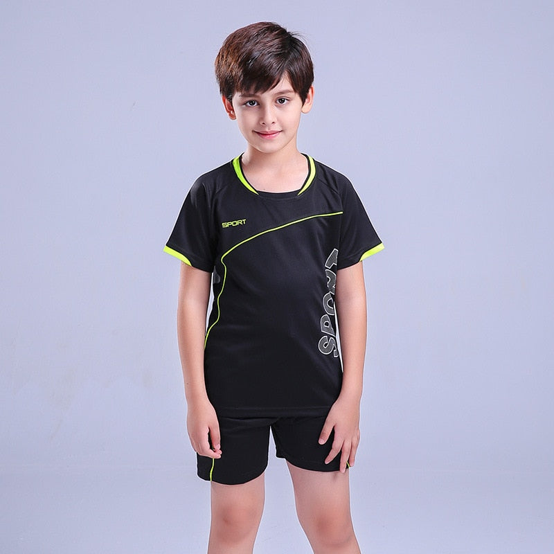 Kids Football Kits Sports Suit Boy's Jerseys Team Uniforms Soccer Training Sets Running Clothes Suits for Children Twins