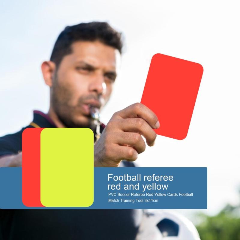 PVC Soccer Match Referee Red Yellow Cards Football Match Training Tool 8x11cm