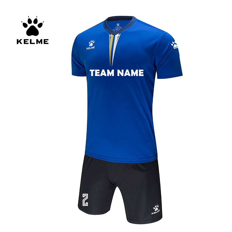 KELME Custom Men's Football Uniform Soccer Jersey Tracksuit Spotswear Short Sleeve Kid's Jersey Soccer Shorts Set Male 3891047
