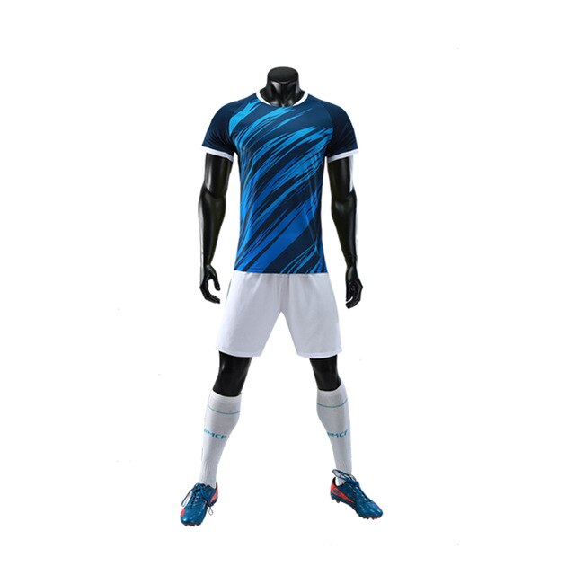 19-20 Adult Kids Soccer Jerseys Uniforms Set Custom Clothes Men Plain Football Uniform Breathable Light Soccer Tracksuit Jersey