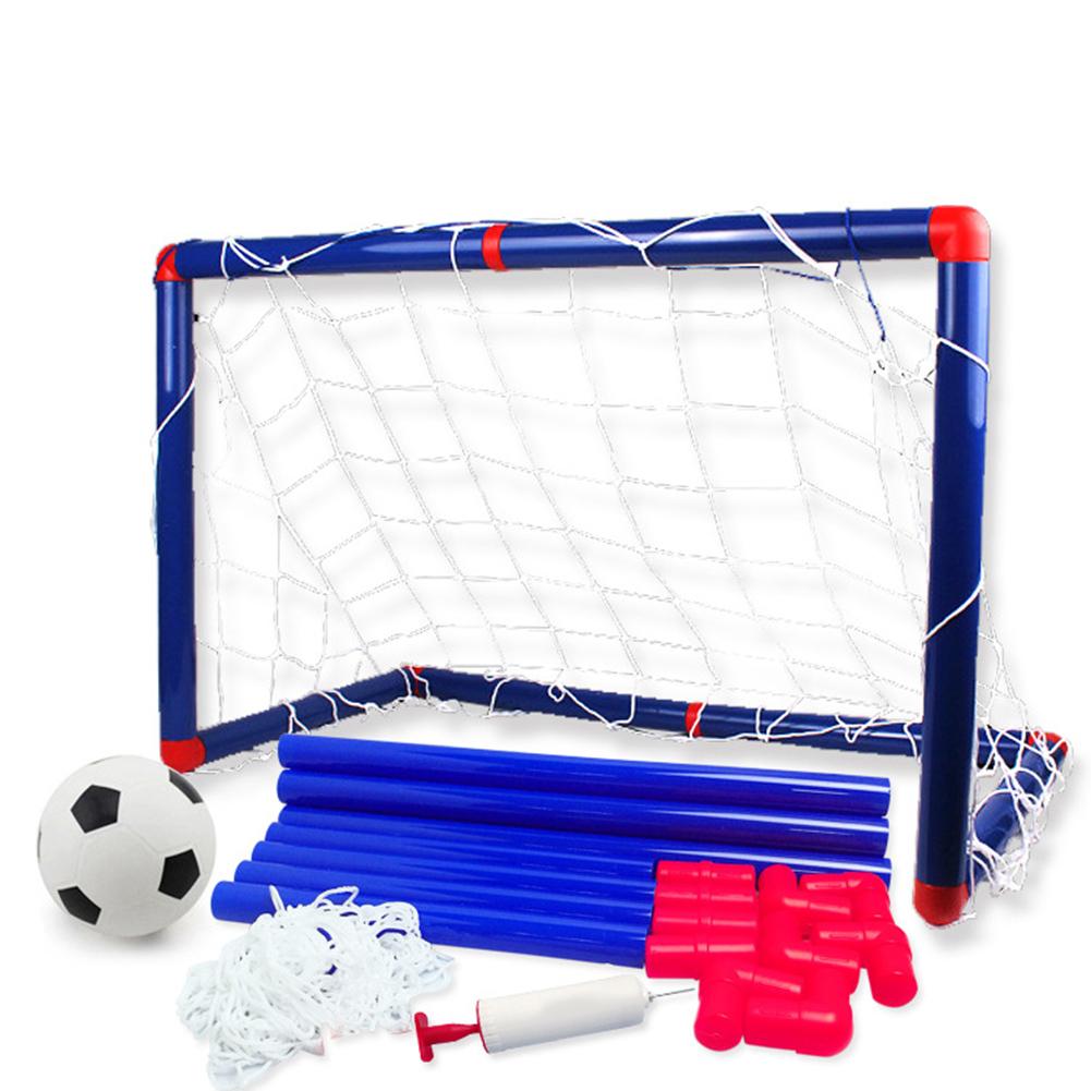 Kids Sports Soccer Toy Set with Ball Pump Goal Net Football Toy Set for DIY Indoor Outdoor Practice