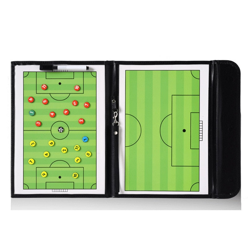 Soccer Football Tactic Coach Board Leather PVC Teaching Trainning Assisitant Portable Fold Magnetic Command Boards