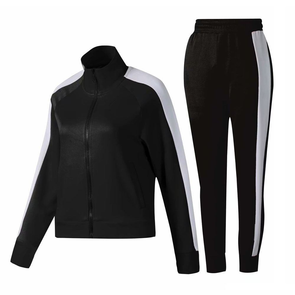 2019 winter female Long Sleeve Soccer Sets Football Jackets Pants girls Tracksuit women Football Training black Suit uniform