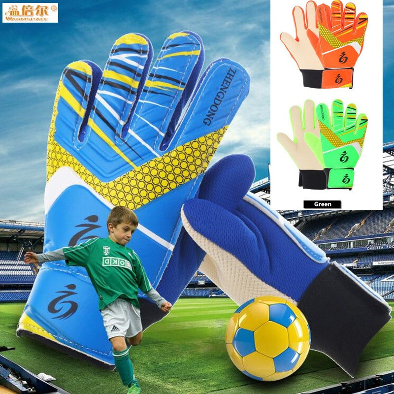 Children Boys Football Fans Goalkeeper Gloves,Non-slip Foaming PU Leather Soccer Gloves,Suitable for 7-15 age Boys Goalie Gloves