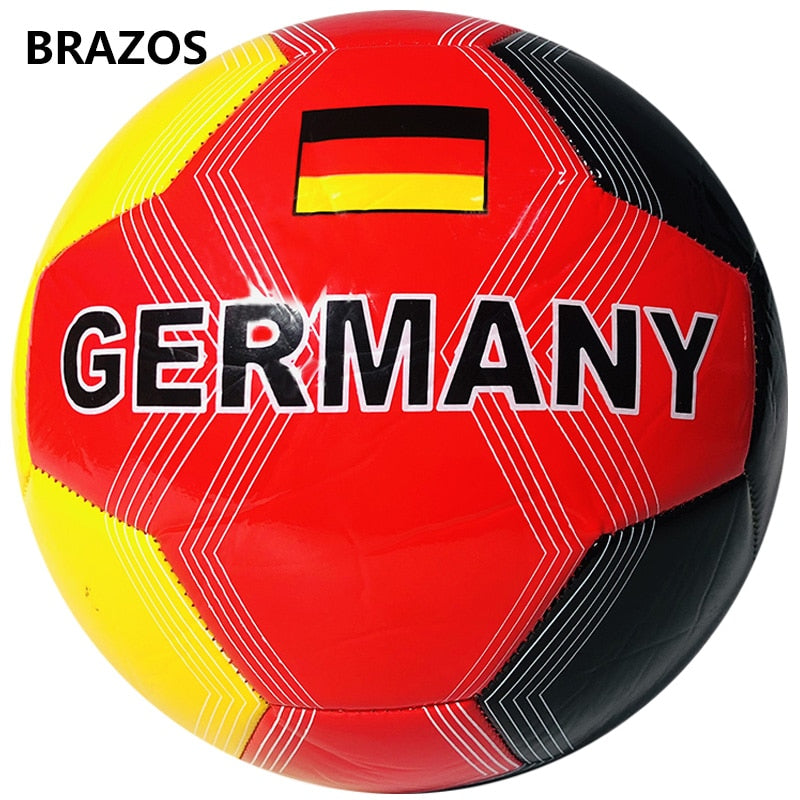 PVC Official Size 5 Football Training Soccer Ball National Flag Ball Football Kids Sport Machine Futbol Balls Soccer Voetbal